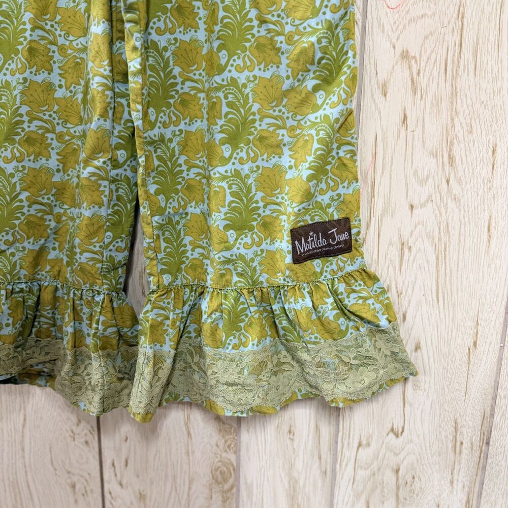 Matilda Jane Serendipity Green Wallflower Big Ruffles Bell Bottoms 8 - Picture 4 of 6